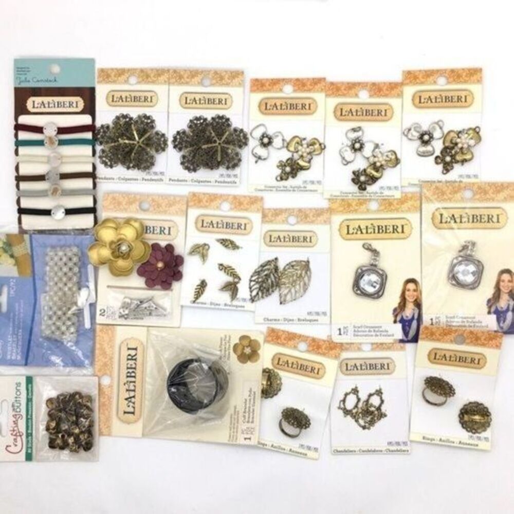 Laliberi Jewelry Connectors, Pendants, Charms, Rings Crafting Lot Bundle